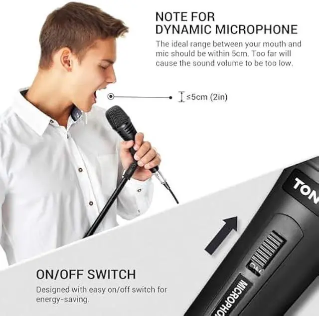 Alt view image 5 of 5 - TONOR K1 Vocal Microphone for Singing, Dynamic Handheld Wired Karaoke Mic, Microfono with 5M XLR to 1/4 Cable, Compatible with Amp, Mixer, Suitable for Speech, Karaoke and Outdoor Activities