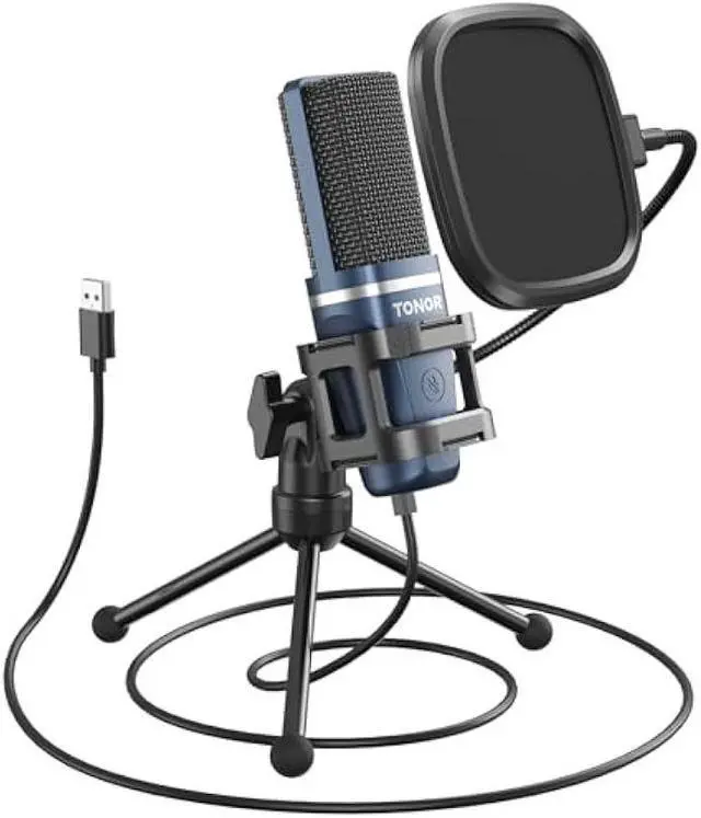 Main image of TONOR TC-777 Podcast Microphone, USB Computer Microphone, Cardioid Condenser PC Mic with Tripod Stand and Pop Filter for Podcasting, Streaming, Vocal Recording, Compatible with PC & Laptop, PS4/5