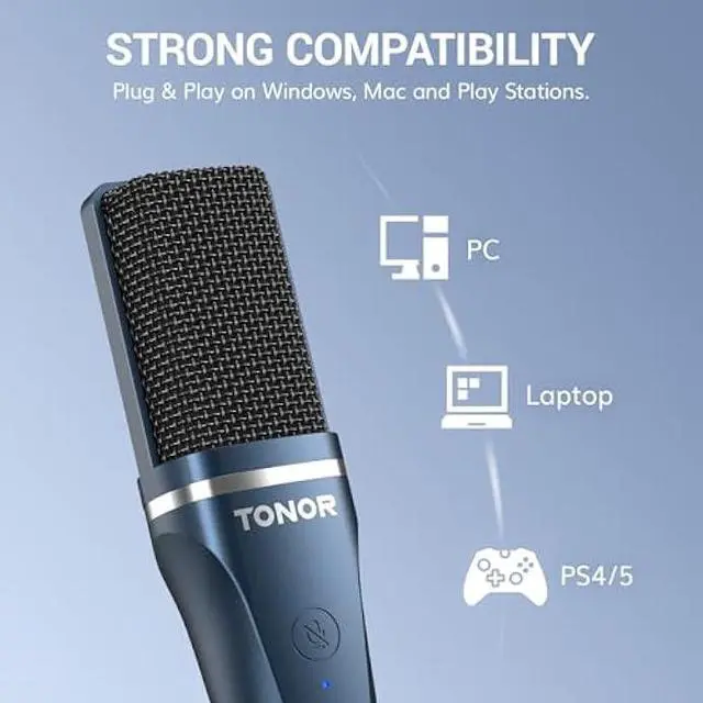 Alt view image 5 of 6 - TONOR TC-777 Podcast Microphone, USB Computer Microphone, Cardioid Condenser PC Mic with Tripod Stand and Pop Filter for Podcasting, Streaming, Vocal Recording, Compatible with PC & Laptop, PS4/5