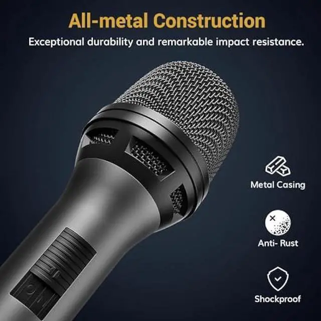 Alt view image 3 of 5 - TONOR Professional Vocal Microphone for Singing, Dynamic Handheld Wired Karaoke Mic, Cardioid Studio Microfono with 4.5M XLR to 1/4 Cable, for Speakers/Mixer Machine/Amp/Speech/Karaoke and Outdoors