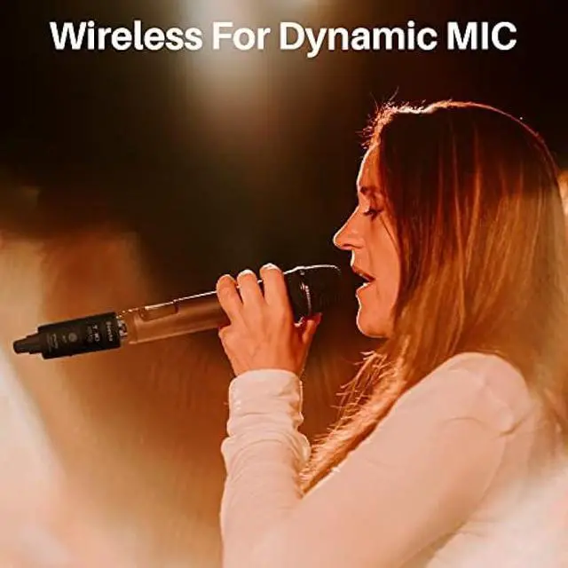 Alt view image 4 of 4 - Wireless Transmitter And Receiver For Dynamic Microphones And Music Sources, UHF Wireless XLR Adapter System, 48k Frequency Signal Transmission,USB Recharge Capable, 100 Feet Range