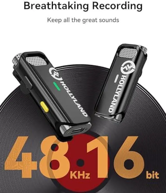 Alt view image 4 of 5 - Hollyland Lark C1 Wireless Lavalier Microphone for iPhone, MFi Certified, Plug and Play, Noise Cancelling Lapel Mic with 656ft Transmission, 32H Working Time, Compatible with iPhone, iPad-Black