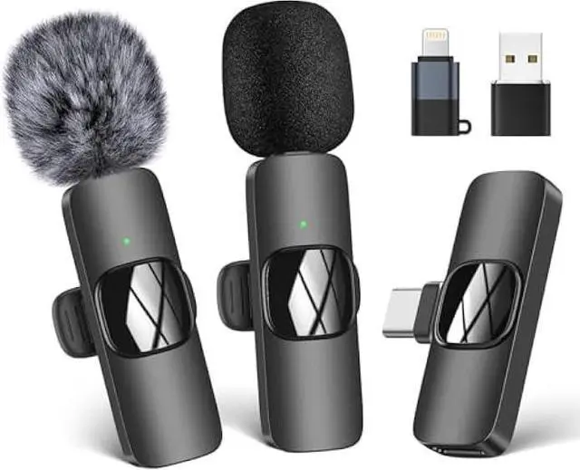 Main image of Wireless Lavalier Microphone for Phone/iPhone/Computer, Dual Wireless Microphone for Video Recording, Live Stream, Vlog, YouTube, TikTok, Facebook, Zoom - Noise Reduction & Plug-Play