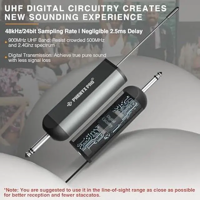 Alt view image 2 of 6 - Phenyx Pro Dual Digital Wireless Microphone System, w/Handheld Dynamic Microphone, Bodypack Transmitter, Mini Receiver, 2x15 UHF Frequencies, Headset/Lapel Mic for Singing (PDP-2-1H1B)