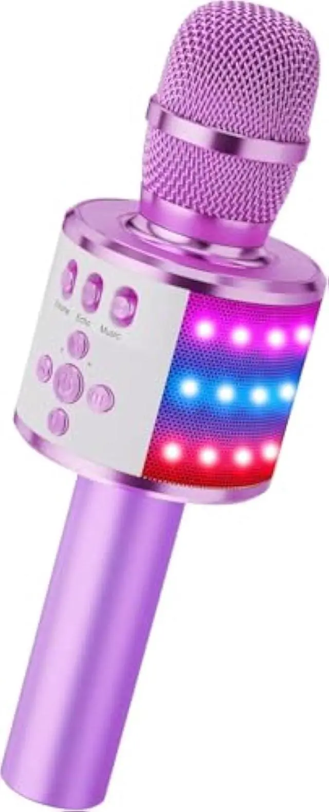 Main image of BONAOK Karaoke Microphone for Kids & Adults - Bluetooth Microphones Singing Mic with Disco Lights, Echo Effect, Built-in Speaker Portable Karaoke Player for Party Travel Gifts Q78(Light Purple)