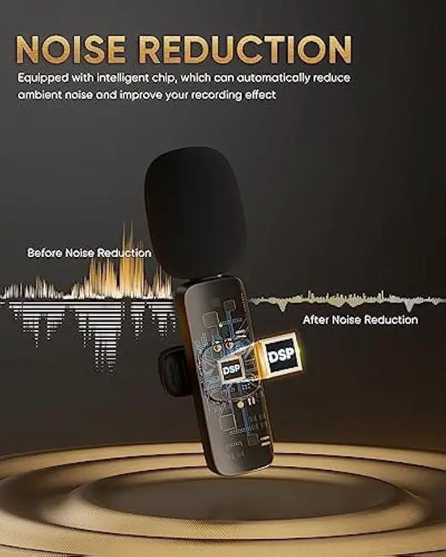 Alt view image 6 of 6 - Wireless Lavalier Microphone Compatible with iPhone/iPad/Android Phone/Laptop, IUMAKEVP Plug-Play Lapel Clip-On Mic with Noise Reduction for Video Recording/Live Steam/Interview/TikTok/YouTube(2 Mics)