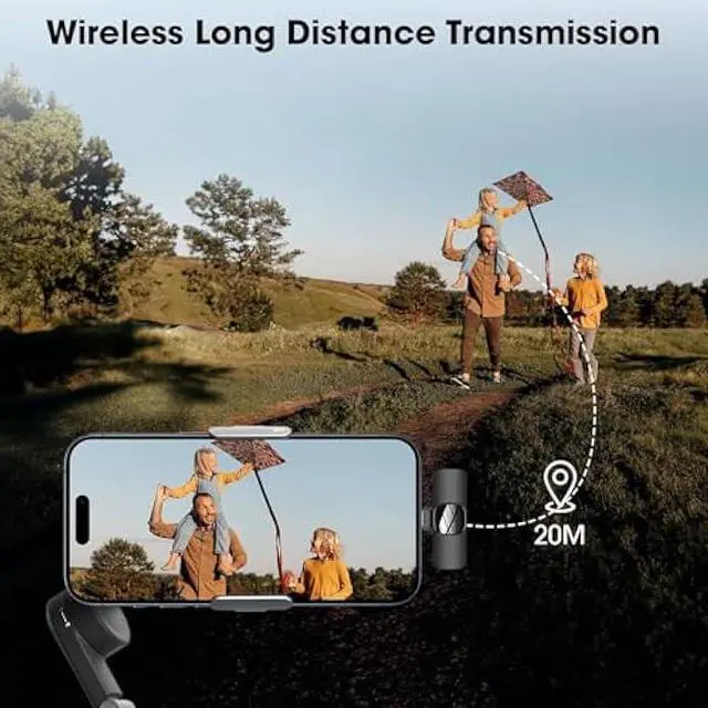 Alt view image 7 of 7 - Wireless Lavalier Microphone for Phone/iPhone/Computer, Dual Wireless Microphone for Video Recording, Live Stream, Vlog, YouTube, TikTok, Facebook, Zoom - Noise Reduction & Plug-Play