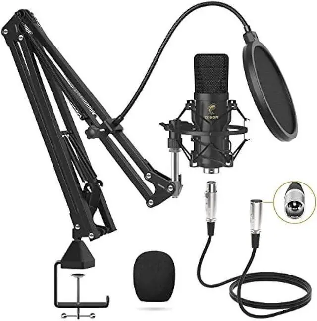 Main image of XLR Condenser Microphone, TONOR Professional Cardioid Studio Mic Kit with T20 Boom Arm, Shock Mount, Pop Filter for Recording, Podcasting, Voice Over, Streaming, Home Studio, YouTube (TC20)