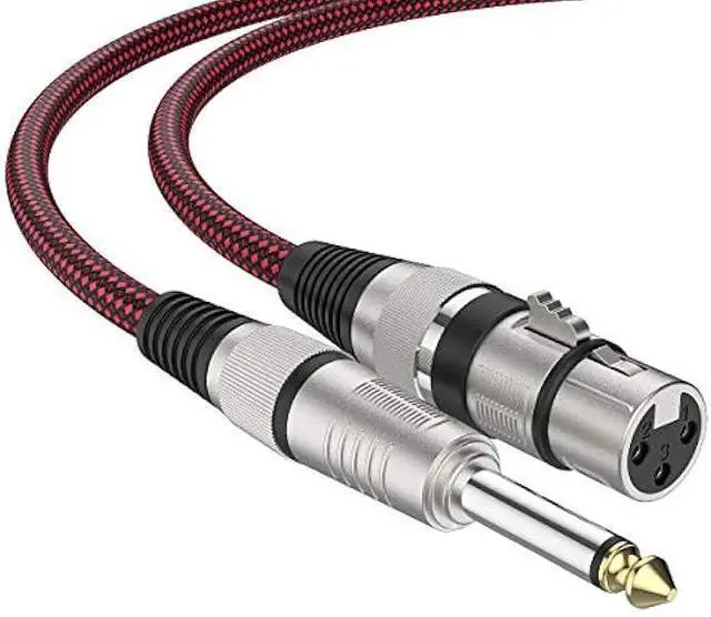 Main image of BIFALE XLR Female to 1/4 TS Cable 6ft 2Pack, Nylon Braided Microphone Cable TS 6.35mm Mono Jack Unbalanced Microphone Cable Heavy Duty Mic Cable