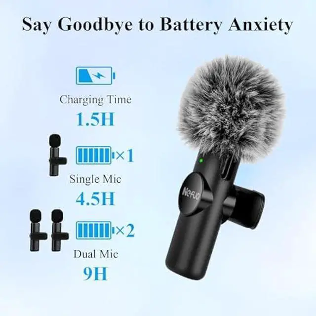 Alt view image 2 of 5 - 2 Pack Type C Mini Wireless Lavalier Microphone for iPhone 15 & Android Devices, Crystal Clear Sound Quality with Noise Reduction Lapel Microphone Plug-Play for Podcast Vlog YouTube TikTok