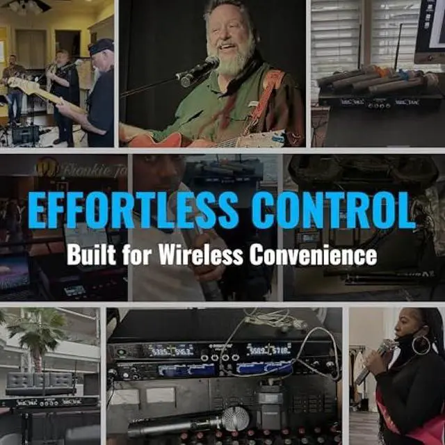 Alt view image 5 of 5 - Phenyx Pro UHF Wireless Microphone System w/ 2x30 Tunable Frequencies, Metal Cordless Mic Set, 200 ft Range, 2 Bodypacks & Headsets/Lapel Mics for Speaking, Singing, Church, DJ (PTU-52-2B)