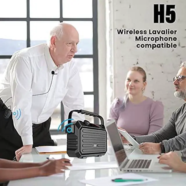 Alt view image 2 of 5 - Wireless PA System with Wireless Headset Microphone Lavalier Lapel Microphone Transmitter, 30W Wireless Voice Amplifier Portable Megaphone Rechargeable Bluetooth Loudspeaker Speaker for Teacher Gifts