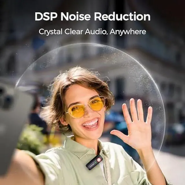 Alt view image 2 of 5 - hohem MIC-01 Wireless Lavalier Microphone, Plug & Play, MFi Certified, 20H Battery Life, DSP Noise Cancellation, Wireless Mic for iPhone iOS, Live Streaming, Interview (2 TX+1 RX + Charging Case)