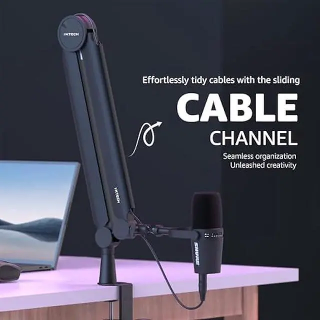 Alt view image 4 of 5 - IXTECH Mic Arm Boom Arm 360° Rotatable Microphone Boom Arm Mic Boom Arm with Desk Mount, Fully Adjustable, for Podcast, Video, Gaming, Radio, Studio Recording, Sturdy and Universal VALIANT Pro