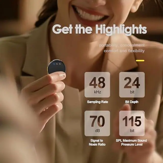 Alt view image 3 of 6 - Rythflo Wireless Lavalier Microphone for iPhone/Android with Lightning/USB C(2 TX+2 RX+Charging Case), Mini Microphone with Noise Cancellation, 35H Battery, Clip on Lapel Mic for Video Recording Vlog