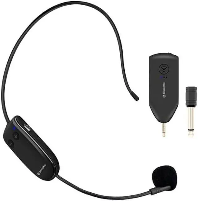 Main image of ZOWEETEK Wireless Microphone Headset,UHF Headset Mic System,165ft Range,Support Voice Amplifier,PA System,Power Amplifier etc,Suitable for Teacher,Yoga and Fitness Instructor,Training,Lecturers