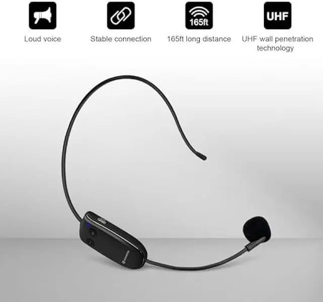 Alt view image 2 of 6 - ZOWEETEK Wireless Microphone Headset,UHF Headset Mic System,165ft Range,Support Voice Amplifier,PA System,Power Amplifier etc,Suitable for Teacher,Yoga and Fitness Instructor,Training,Lecturers