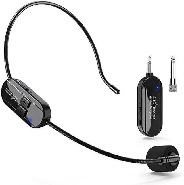 Main image of Wireless Microphone Headset, 2.4GHz, 160ft Range, Dual Type-C Charging, 3D Stage Reverb Effects, Compatible with 6.35mm & 3.5mm Jacks