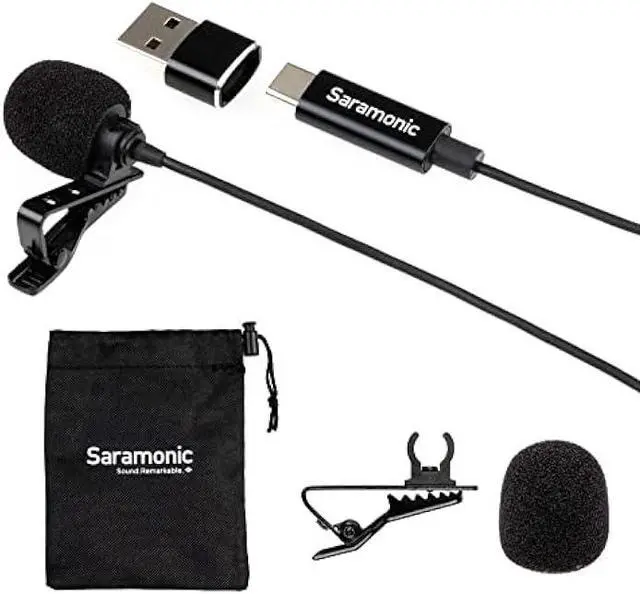 Alt view image 2 of 5 - Saramonic LavMicro-U Professional Lavalier Microphone for iPhone 15, Android & iPad with USB-C & Computers with USB or USB-C with 6.6' Cable for Vlogging, Interviews, YouTube, TikTok, Live Streaming