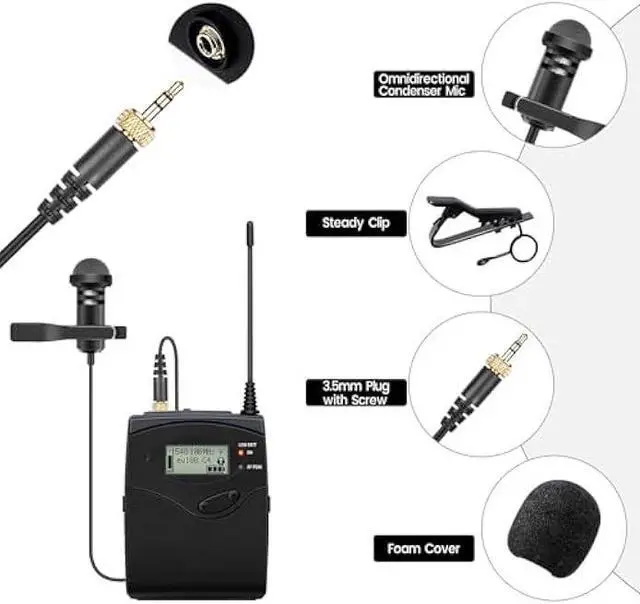 Alt view image 4 of 4 - 2-Pack Lavalier Lapel Microphone Compatible with Sennheiser Wireless System Bodypack Transmitter, Omnidirectional Condenser Mic for YouTube, Lectures, Living Performance