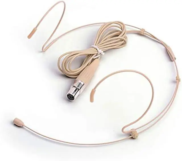 Main image of Microphone Headset Discreet Headworn Earset Over Ear Hanging Mic Compatible with Shure Wireless System Bodypack Transmitter, Ideal for Lectures, Live Performance, Theater, Podcasts  Beige