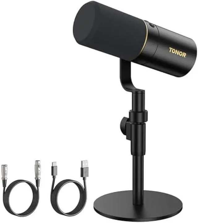 Main image of TONOR Dynamic Microphone, XLR/USB Microphone for Podcast, Recording, Streaming, Gaming, XLR Cardioid Studio Mic with Quick Mute, 3.5mm Headphone Jack, Volume Control, Mic with Desktop Stand, TD520