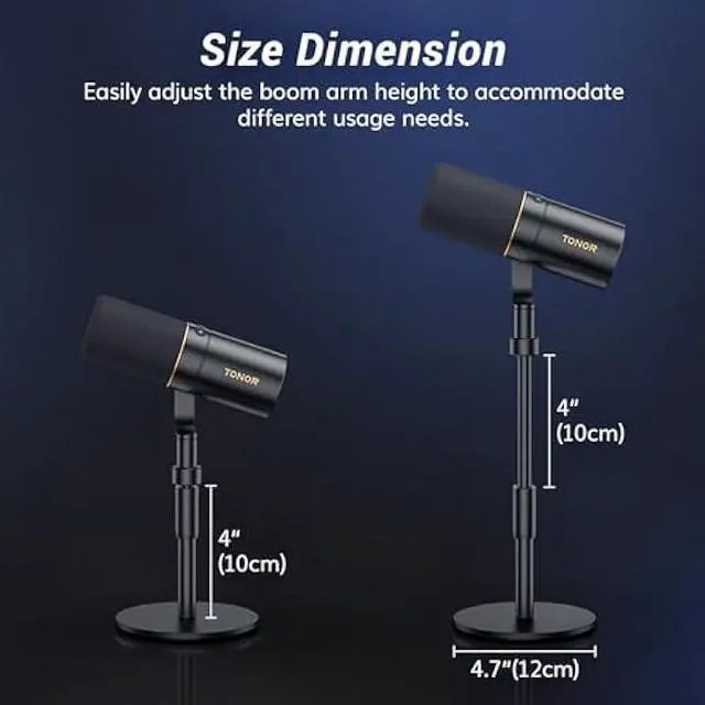 Alt view image 7 of 7 - TONOR Dynamic Microphone, XLR/USB Microphone for Podcast, Recording, Streaming, Gaming, XLR Cardioid Studio Mic with Quick Mute, 3.5mm Headphone Jack, Volume Control, Mic with Desktop Stand, TD520