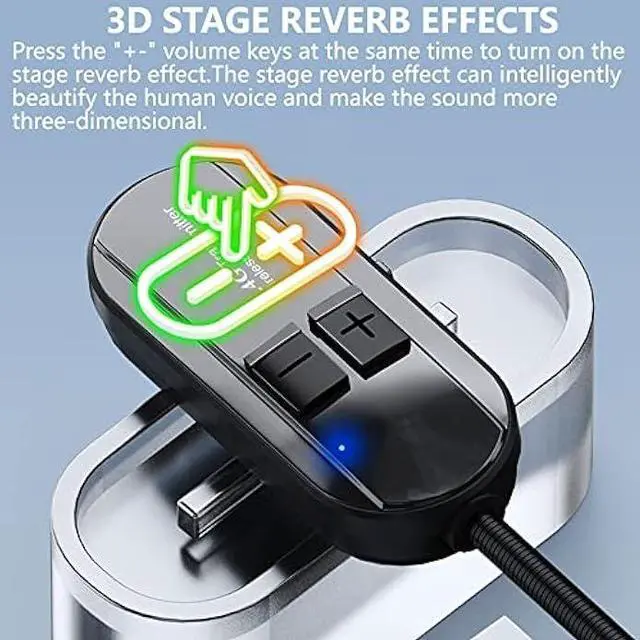 Alt view image 5 of 7 - Wireless Microphone Headset, 2.4GHz, 160ft Range, Dual Type-C Charging, 3D Stage Reverb Effects, Compatible with 6.35mm & 3.5mm Jacks
