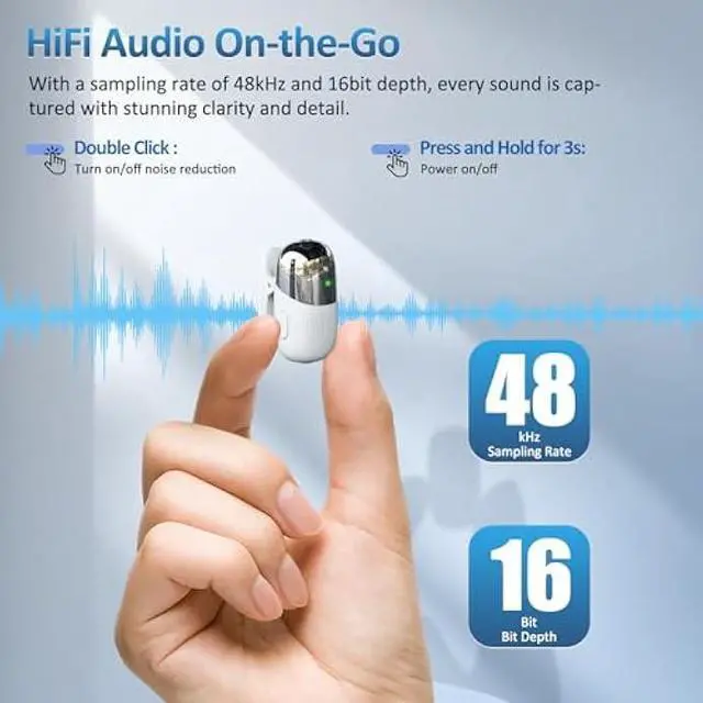 Alt view image 4 of 5 - S5 Wireless Lavalier Microphone for iPhone 16/15,Android USB C Phone,iPad,Laptop,Small Lapel iPhone Mic for Video Recording,Vlogging,HD Audio,262ft Range,Noise Reduction with Charging case