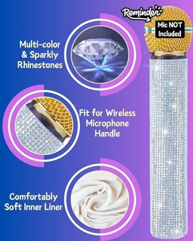 Alt view image 3 of 6 - Bling Wireless Microphone Decorate for Universal Handheld and Beta58 SM58 Beta87 PG58, Eyes Catching for Event (Mic NOT Included)