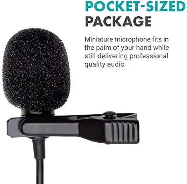 Alt view image 7 of 7 - Movo DOM1 3.5mm TRS Lavalier Omnidirectional Condenser Microphone for Camera Microphone Compatible with DSLR Cameras, Recorders and More