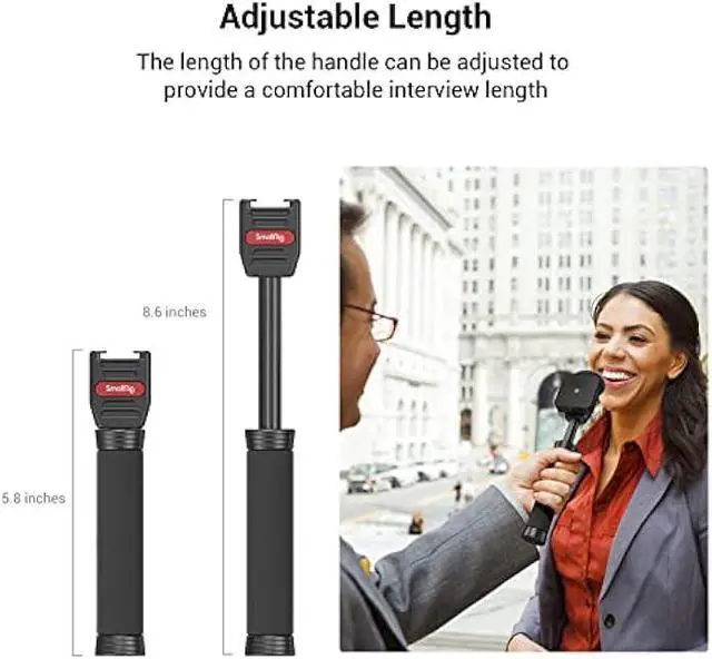Alt view image 3 of 6 - SMALLRIG Interview Mic Handle, Stretchable Mic Handle for RODE Go, for DJI, for Hollyland Lark 150, for Synco G1/A2 and Other Lavalier Microphones with Cold Shoe 3182