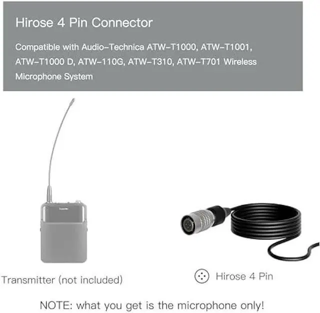 Alt view image 2 of 6 - J K MIC-J 044 Lapel Microphone Lavalier Microphone Compatible with Audio Technica Bodypack Transmitter