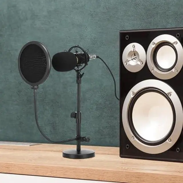 Alt view image 3 of 7 - Sherr 4 Pack XLR Condenser Microphone Professional Studio Cardioid Microphone Kit Include Cardioid Mics Shock Stand Windproof Cotton Blowout Net Metal Stand Male Female Cable for Podcasting Record