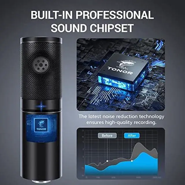 Alt view image 3 of 5 - TONOR USB Podcast Microphone, Gaming PC Studio Streaming Mic Kit for PS4/5/Discord/Twitch Gamer, Recording Condenser Equipment Cardioid Microfono for Singing, YouTube, with Adjustable Arm Stand