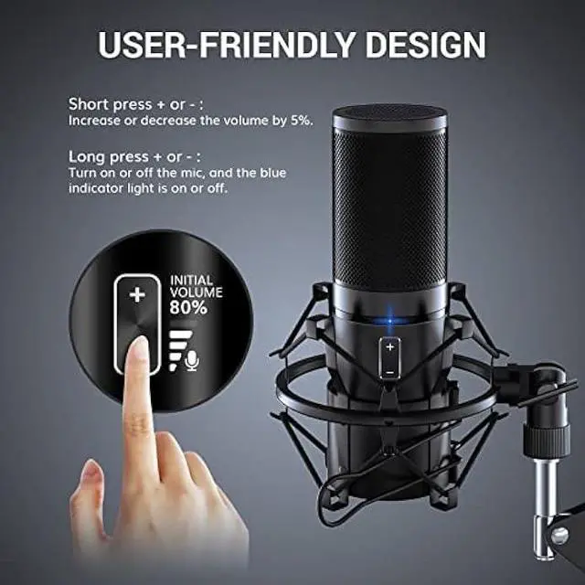 Alt view image 5 of 5 - TONOR USB Podcast Microphone, Gaming PC Studio Streaming Mic Kit for PS4/5/Discord/Twitch Gamer, Recording Condenser Equipment Cardioid Microfono for Singing, YouTube, with Adjustable Arm Stand