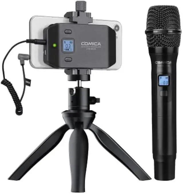 Main image of Wireless Microphone for Smartphone, Comica CVM-WS50(H) Handheld Microphone for iPhone/Android Phones Interview, Professional Recording Mic for Sing Video Vlog YouTube TikTok Facebook Livestream