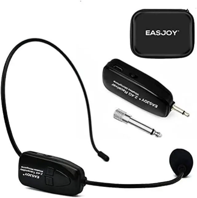Main image of Wireless Microphone Headset 2.4G Wireless Mic Headset and Handheld 2 in 1 Rechargeable for Voice Amplifier, Stage Speakers, Teacher, Tour Guides, Fitness Instructor