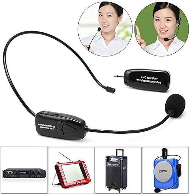 Alt view image 6 of 6 - Wireless Microphone Headset 2.4G Wireless Mic Headset and Handheld 2 in 1 Rechargeable for Voice Amplifier, Stage Speakers, Teacher, Tour Guides, Fitness Instructor