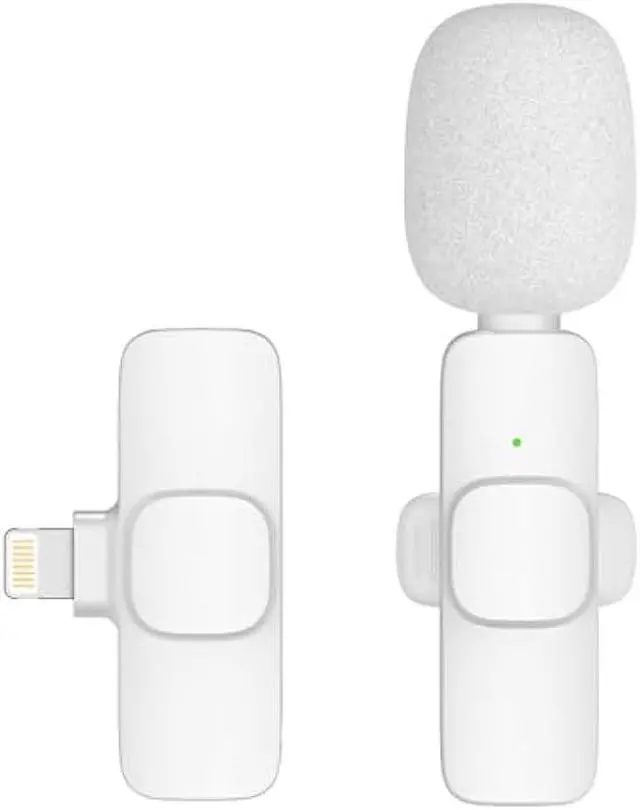 Main image of Wireless Lavalier Microphone for iPhone iPad, mini Lapel Wireless Microphone for Video Recording, TikTok Facebook Live Steam, Youtubers, Vloggers, Interview, Clip-on Plug & Play (White)