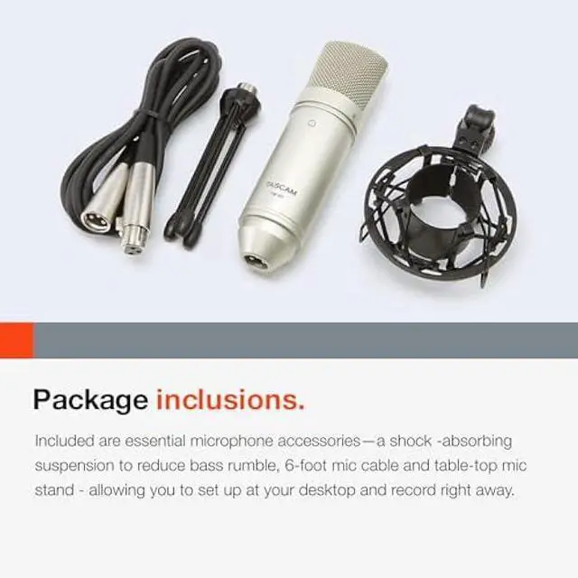 Alt view image 6 of 7 - Tascam TM-80 Large Diaphagm Condenser Microphone,Silver