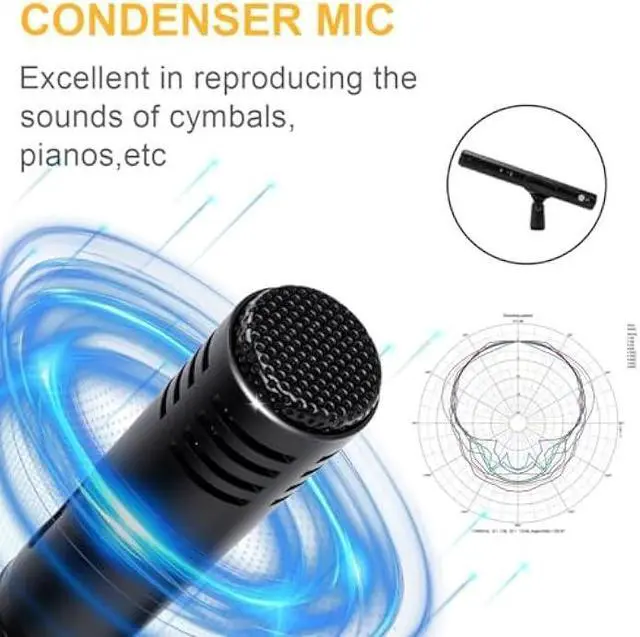 Alt view image 3 of 5 - W IN-MIX G7 7-Piece Wired Dynamic Drum Mic Kit (Whole Metal)- Kick Bass, Tom/Snare & Cymbals Microphone Use for Drums, Vocal, Other Instrument Complete with Thread Clip, Mics Holder