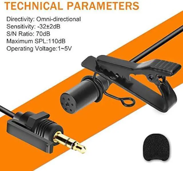 Alt view image 3 of 6 - COMICA CVM-SM-O1 Lavalier Lapel Microphone, Omnidirectional TRS Clip-on Condenser Mic Compatible with DSLR Camera BoomX-D/Sennheiser and Other Wireless Transmitter,Lav Mic for Video Recording