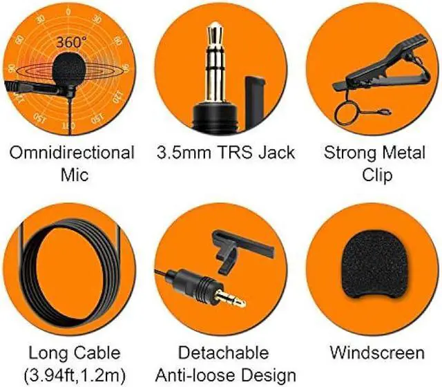Alt view image 4 of 6 - COMICA CVM-SM-O1 Lavalier Lapel Microphone, Omnidirectional TRS Clip-on Condenser Mic Compatible with DSLR Camera BoomX-D/Sennheiser and Other Wireless Transmitter,Lav Mic for Video Recording