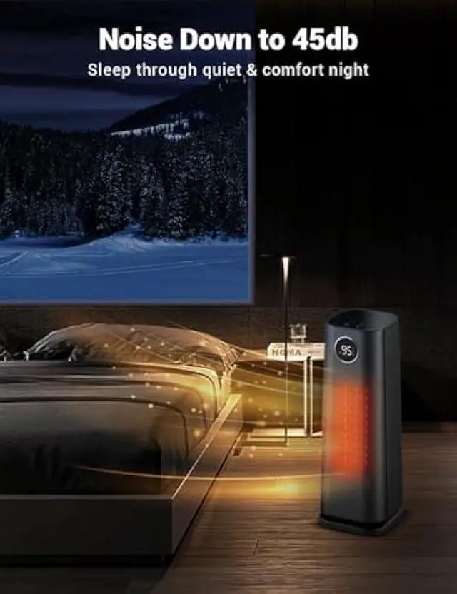 Alt view image 6 of 6 - Space Heater for Indoor Use, 1500W Fast Electric Portable Ceramic Heaters with Thermostat, 4 Modes, 24H Timer, 70°Oscillating Room Heater with Remote for Office Bedroom Use, 2023 Upgraded