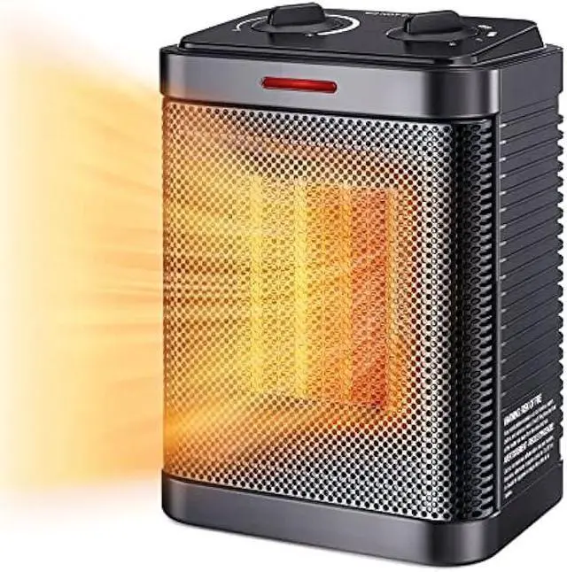 Main image of Space Heater for Indoor Use, 1500W PTC Ceramic Heater with Thermostat, Small Space Heater 2S Rapid Heating, 3 Modes, Electric Portable Heater with Safety Protection for Bedroom, Quiet Office