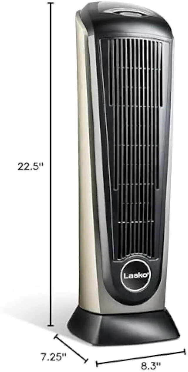 Alt view image 2 of 5 - Lasko Tower Space Heater Indoor, Compact Electric Heaters for Indoor Use, Small Space Heater with Remote, Ideal Lasko Space Heaters for Indoor Use, 22.5 Inches, Grey/Black, 1500W, 751320