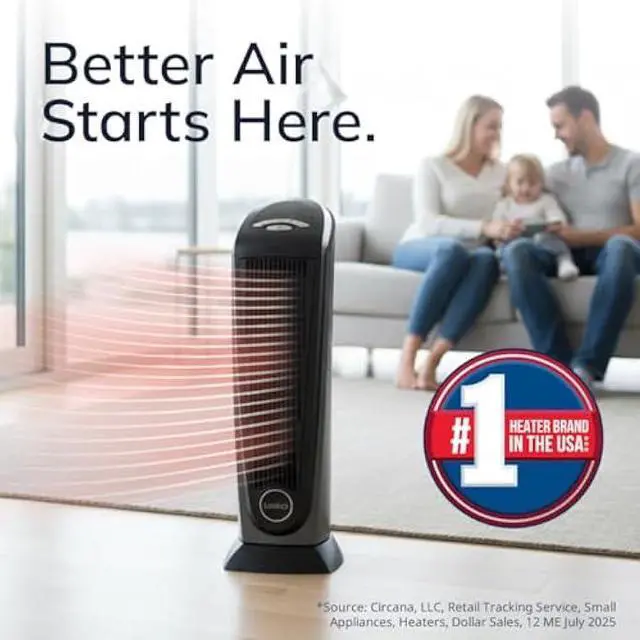 Alt view image 3 of 5 - Lasko Tower Space Heater Indoor, Compact Electric Heaters for Indoor Use, Small Space Heater with Remote, Ideal Lasko Space Heaters for Indoor Use, 22.5 Inches, Grey/Black, 1500W, 751320