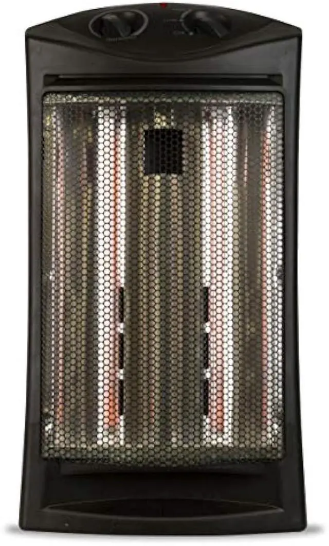 Alt view image 4 of 5 - BLACK+DECKER Infrared Radiant Quartz Tower Heater, 1500W Space Heater with Adjustable Thermostat, Portable Heater with 2 Settings, Personal Heater for Home and Office, BHTI06, Black