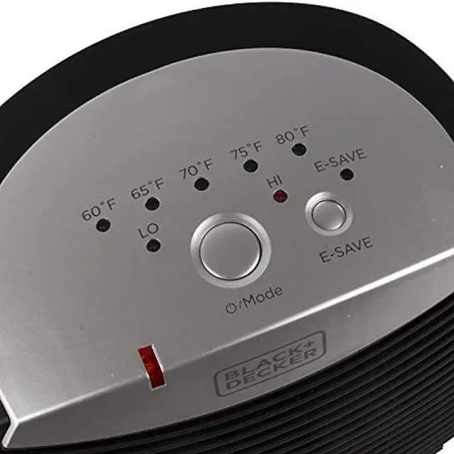 Alt view image 5 of 5 - BLACK+DECKER Electric Heater, Personal Heater with 3 Settings, Portable Heater for Office, Home or Bedroom, Space Heater with Adjustable Thermostat Control & E-Save Function